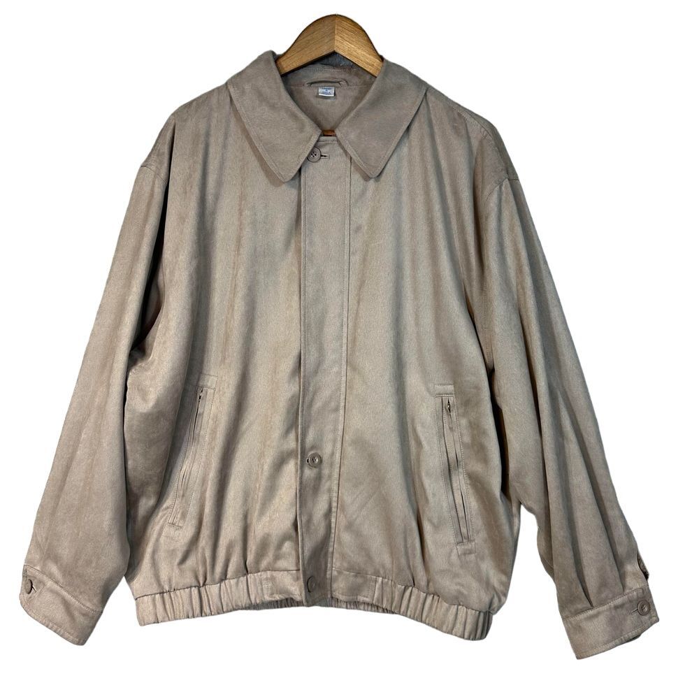 Millennium 2000 Men L Vintage Beige Bomber Jacket Retro Preppy Office Y2K Casual